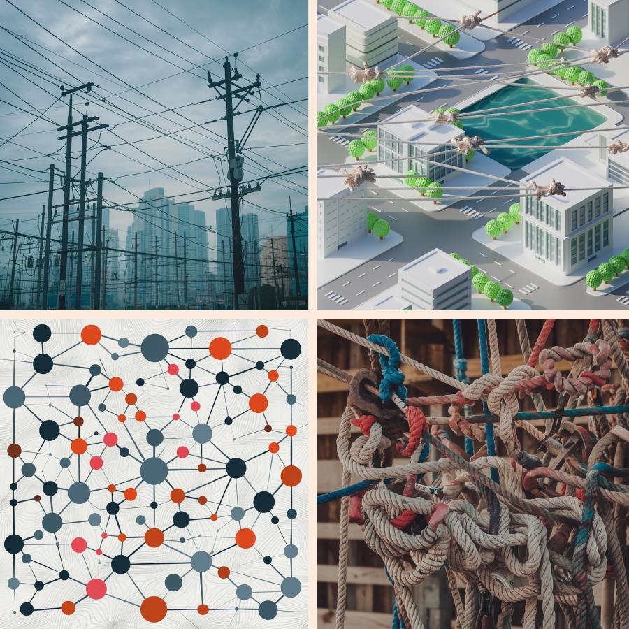 Prompt: visualize institutions/ dependencies/ entanglement